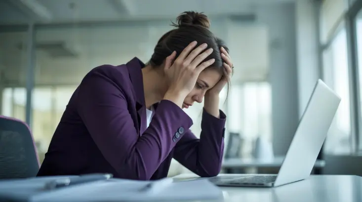 Overwhelmed business owner experiencing administrative burden seeking help